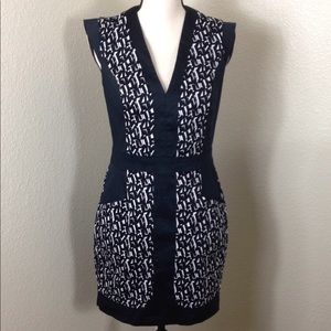 Elegant Black and White Patterned Dress